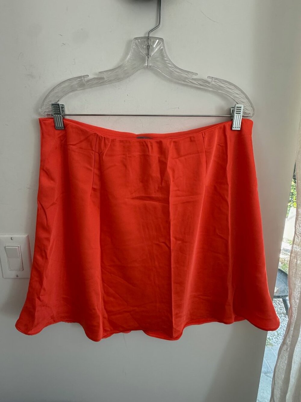 J. Crew - Coral Red Satin Skirt - XL